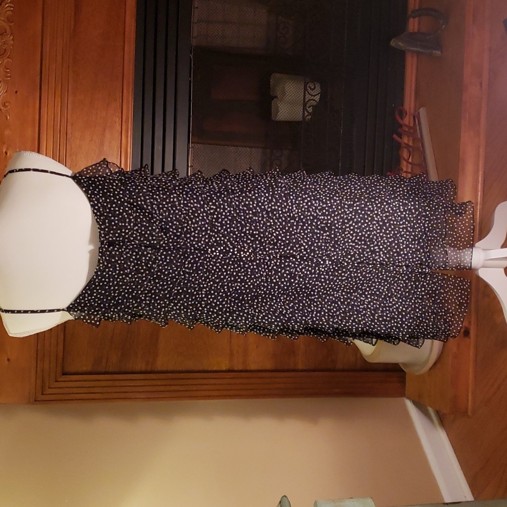 Talbot's Lady's Silk Tiered Flounce Dress Party/Cocktail Dress - Picture 3 of 8